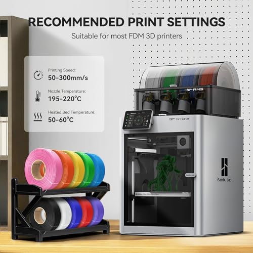 Image of SUNLU PLA+2.0 3D Printer Filament Refill 1.75mm, 4 Packs, 4KG | Stronger PLA+ Filament, No Spool Refill, Compatible with Bambu Lab 3D Printers, Black+White+Red+Klein Blue