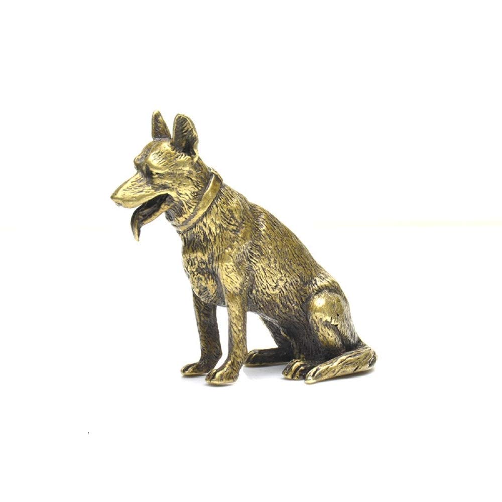 SBCGFY Estatua de Perro de Caza de Bronce Vintage, Adorno de latón Puro, Figura en Miniatura de Animal de Caza, Escultura, Accesorios de decoración de Escritorio para Sala de Estar