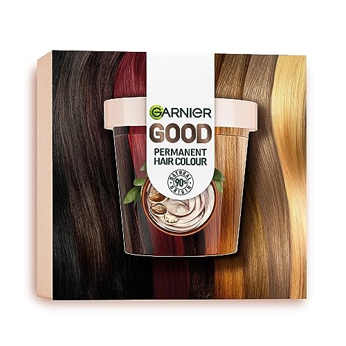 GARNIER GOOD Coloración Permanente Kit de Recarga, Color Brillante, 100% Cobertura de Canas, Color Duradero 8 Semanas, 90% Origen Natural, Sin Amoniaco, Vegano, Cruelty Free, 7.12 Rubio Café Latte