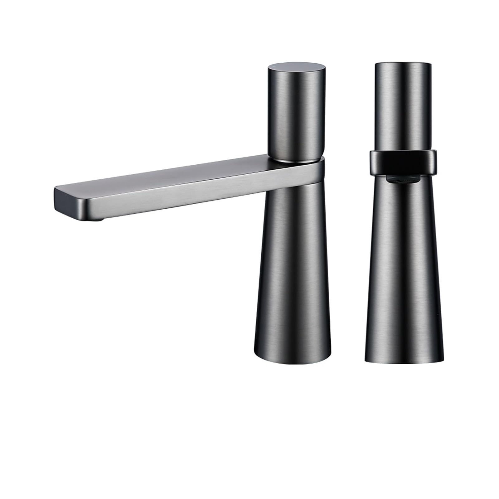 Robinet de lavabo monocommande eau chaude et froide en laiton gris 7801GM