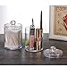 Qtip Dispenser Q-tip Holder Apothecary Jars Bathroom,Premium Quality Clear Plastic Acrylic Container for Q-Tips,Cotton Swab,Cotton Ball,Cotton Rounds,Floss Picks |Small,10 oz,Set of 2