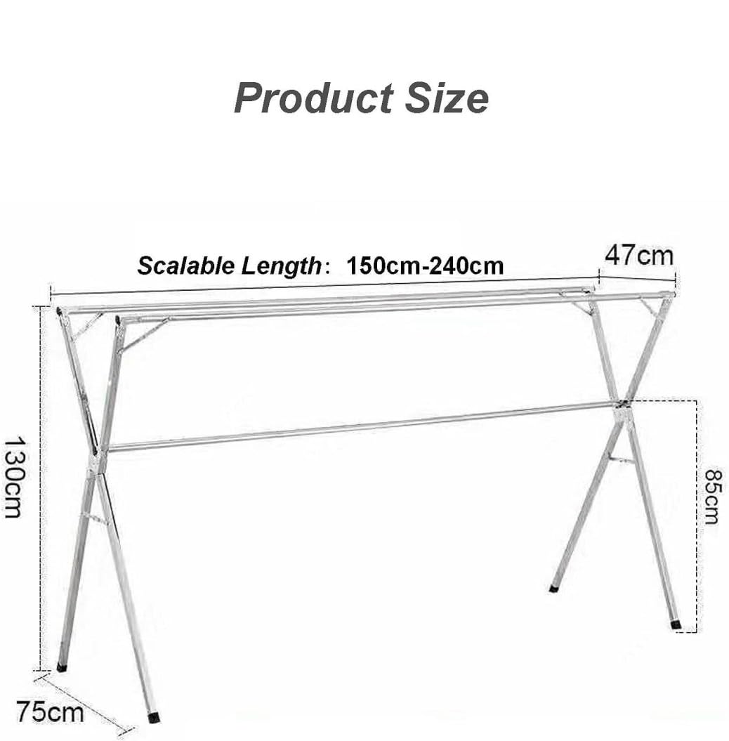 Suszarka Ubrań Stojak Na Pranie Składany Do Suszenia Ubrań Regulowany Łatwe Przechowywanie Heavy Duty Podłogowa(240cm/94in)