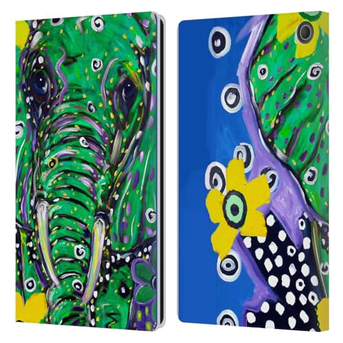 Housse Amazon Fire Max 11 en cuir avec motif artistique Éléphant