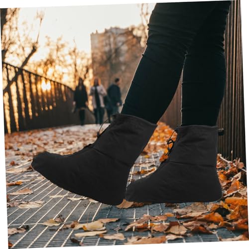 Cubrecalzados antideslizantes resistentes al desgaste para viaje y uso al aire libre, protectores impermeables ligeros para botas, para hombre y mujer, color negro miniatura 4