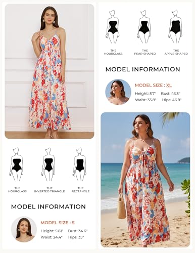 Image of GRACE KARIN Womens Summer Floral Maxi Dresses 2026 Long Flowy Boho Dress Beach Vacation Sundresses Casual Clothes with Pocket
