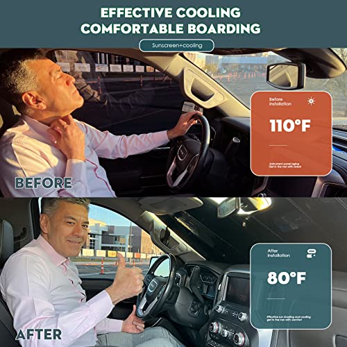 Pigenius Front Side Window Sunshades (2Pcs) And Windshield Sun Shade For 2019-2023 Mercedes Benz Sprinter - Premium Folding Sunshade #TOP3