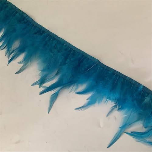 Miniatura 2 de 10M teñido pluma natural recortes altura 4-6 pulgadas Reak gallo Hackle plumas cintas de encaje marrón