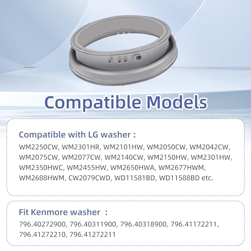 Upgraded 4986ER0004F WM2250CW WM2050CW WM2077CW WM2233HW WM2101HW WM2277HW WM2455HG Washer Door Gasket OEM Parts for LG Kenmore Front Load Washer,# 4986ER0004J 4986ER0004K 4986ER0004M 4986ER0004N by Pulluty - Used condition - Image 4