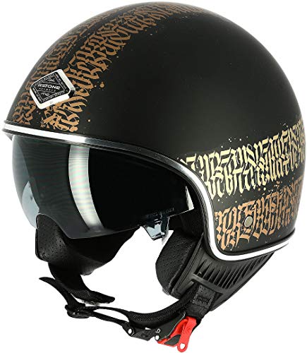 Astone Helmets Casco Moto Jet homologado CE Mini 66 Negro Mate Talla M
