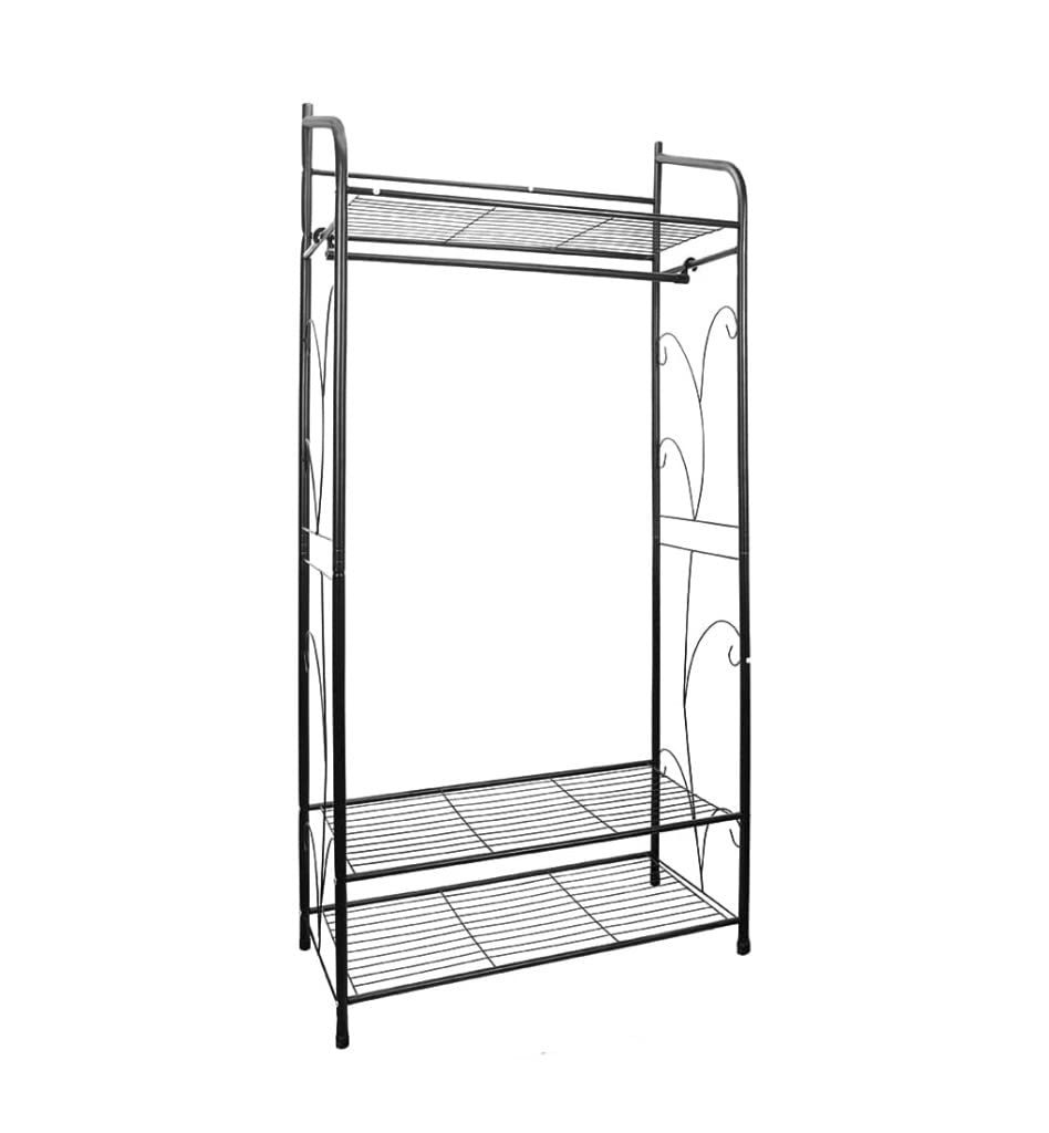 IWENZHKPA Coat Rack Entryway Coat Stand Heavy Duty Clothes Rail Rack Metal Garment For Bedroom With Storage Shelves Freestanding