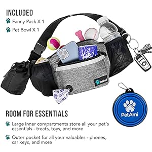 PetAmi-Dog-Fanny-Pack-Treat-Pouch-for-Dog-Walking-Training-Built-in-Poop-Bag-Dispenser-Water-Bottle-Holder-Collapsible-Bowl-Pet-Treat-Waist-Belt-for-Hiking-Running-Kibbles-Grey - Cucciolini Doodles   PetAmi-Dog-Fanny-Pack-Treat-Pouch-for-Dog-Walking-Training-Built-in-Poop-Bag-Dispenser-Water-Bottle-Holder-Collapsible-Bowl-Pet-Treat-Waist-Belt-for-Hiking-Running-Kibbles-Grey