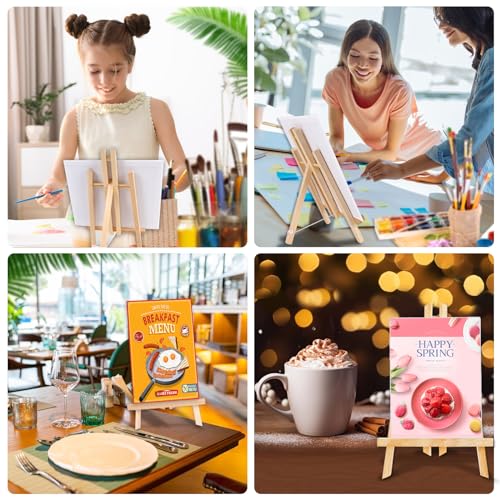 Image of AROIC 20Pack 11.8in Wood Easels,Painting Party Easel,Canvas Holder | Kids Student Tabletop Easels for Painting,Easel Stand for Painting Canvases,Portable Canvas Photo Picture Sign Holder