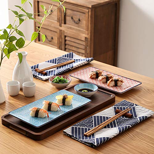 vancasso Macaron Set Piatti Sushi in Ceramica 6 pezzi Stile Giapponese