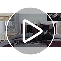 Chezmoi Collection Napa 7-Piece Luxury Leaves Scroll Embroidery Bedding Comforter Set (King, Purple/Black/Gray)