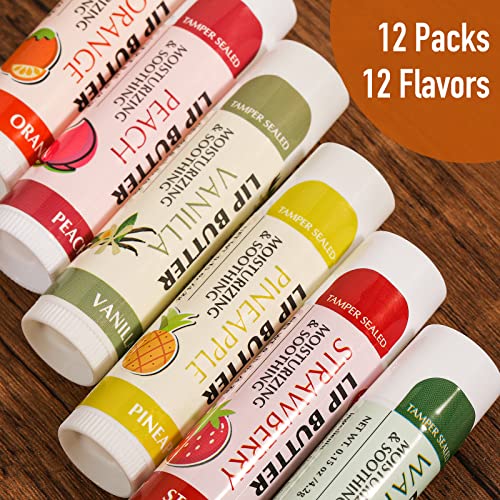 Azen 12 Pack Lip Balm, Natural Lip Balm Bulk, Lip Care Product, Moisturizing Lip Balm For Dry Cracked Lips #TOP1