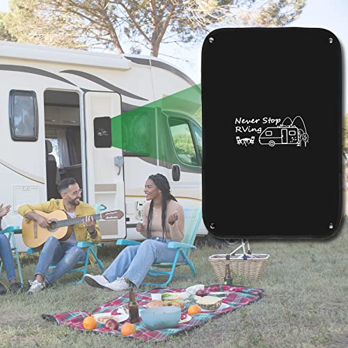 RVINGPRO RV Door Window Shade, 16 Inch X 24.75 Inch Camper Door Window Cover, Privacy Protector, UV Rays Protection, Never Stop RVing