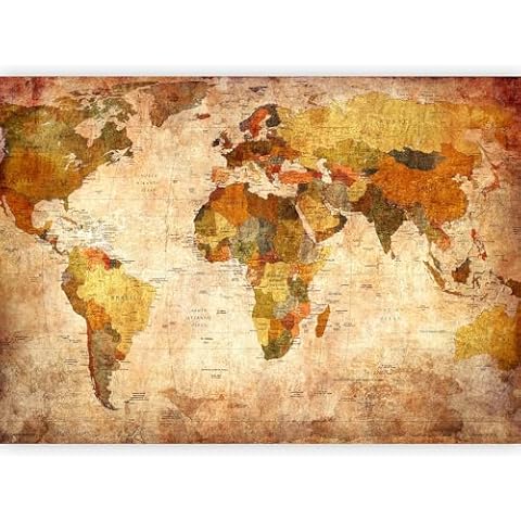 murando Vintage Photo Wallpaper World Map Cover