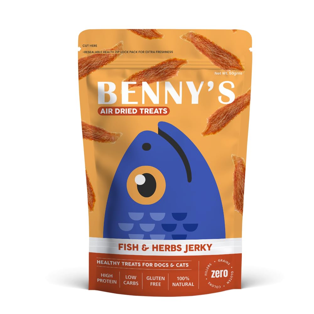 Bennys Bowl Air-Dried Treats - Fish & Herbs Jerky - 12 Pack x 50g (B0D98196NF) Amazon Price History, Amazon Price Tracker