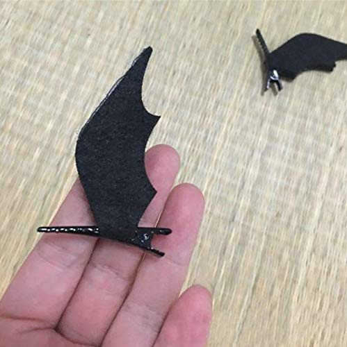Miniatura 5 de 1 par de pinzas para el cabello de alas de murciélago de Halloween, pasadores de pelo de alas de diablo, horquillas de terror para cosplay (negro)