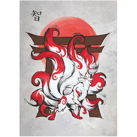 Fantasy North - Shizuno - The Sacred Fox - 100 Textured Matte TCG Card Sleeves - Fits Magic MTG Commander Pokemon and Other Card Games - Playing Card Sleeves Cover