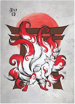 Fantasy North - Shizuno - The Sacred Fox - 100 Textured Matte TCG Card Sleeves - Fits Magic MTG Commander Pokemon and Other Card Games - Playing Card Sleeves