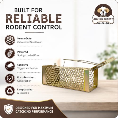 Image of Heavy Duty Rat Catcher Trap - Humane & Reusable Mouse Trap for Home, Office & Warehouse - Easy to Set, Strong & Reliable Rodent Control (Small)