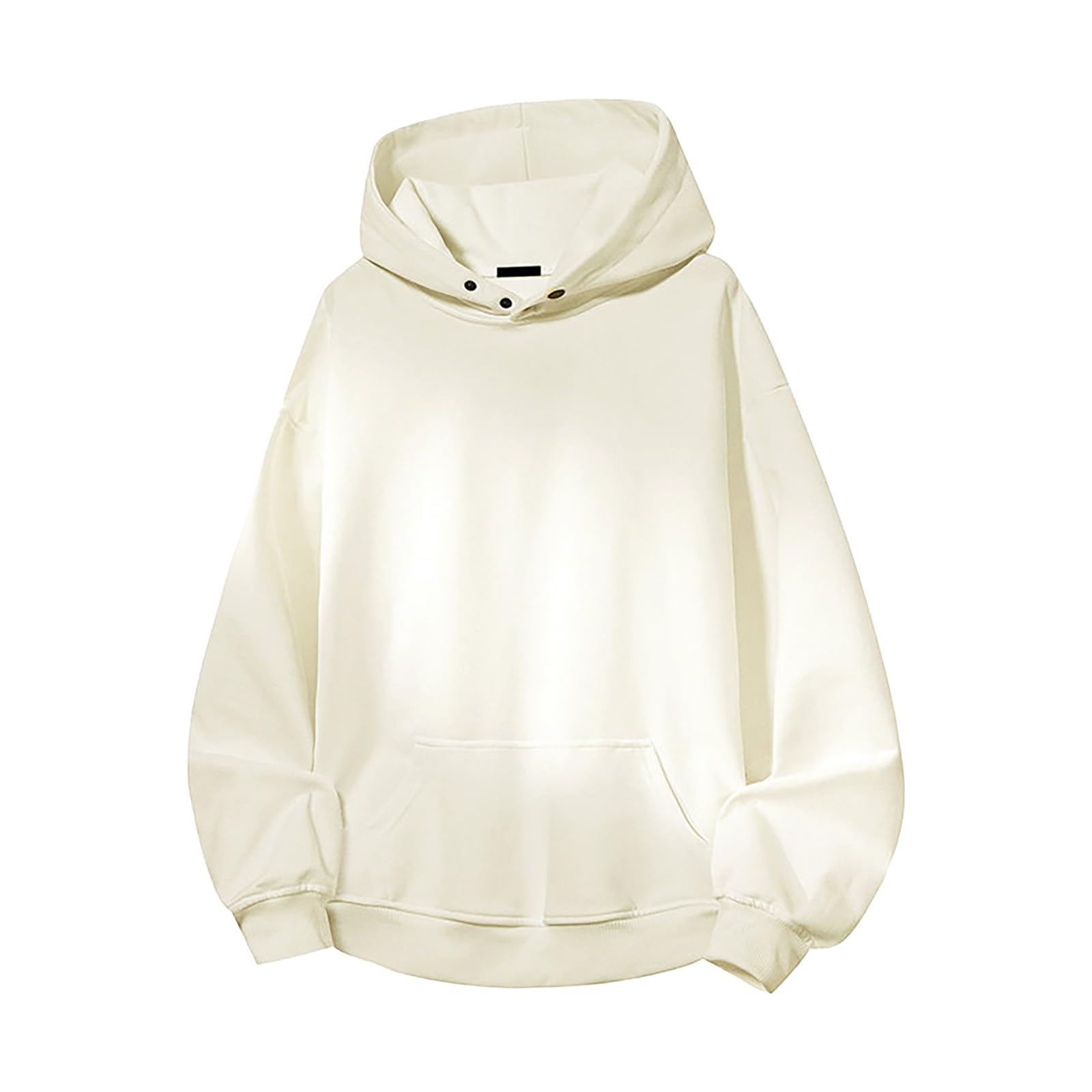 Top Manga Larga Hombre Sudadera Ancha De Color Liso Estilo Americano, Informal Y Otoño E Invierno. Sin Mangas (Beige, XL) Camisetas Chaqueta Gym Proteccion Solar Ropa Marca Camisas
