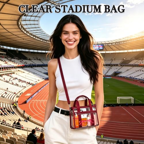 Clear Bag for Stadium Events-Clear Satchel Bag Purse for Women with Shoulder Strap for Concert Game Day Festival by COK - Used condition - Image 2