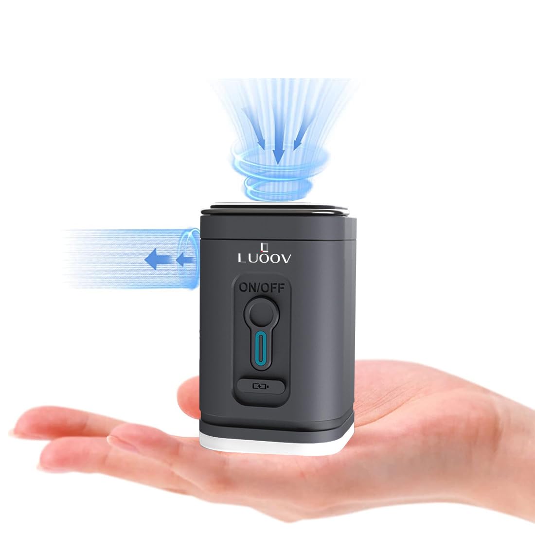 Tiny Mini Portable Electric Air Pump,1200mAh Rechargeable Battery Air Mattress Pump,Mini Inflator Pump with 5 Air Nozzles, Perfect for Air Mattress Bed,Swimming Pool Floats Toys (Gray)