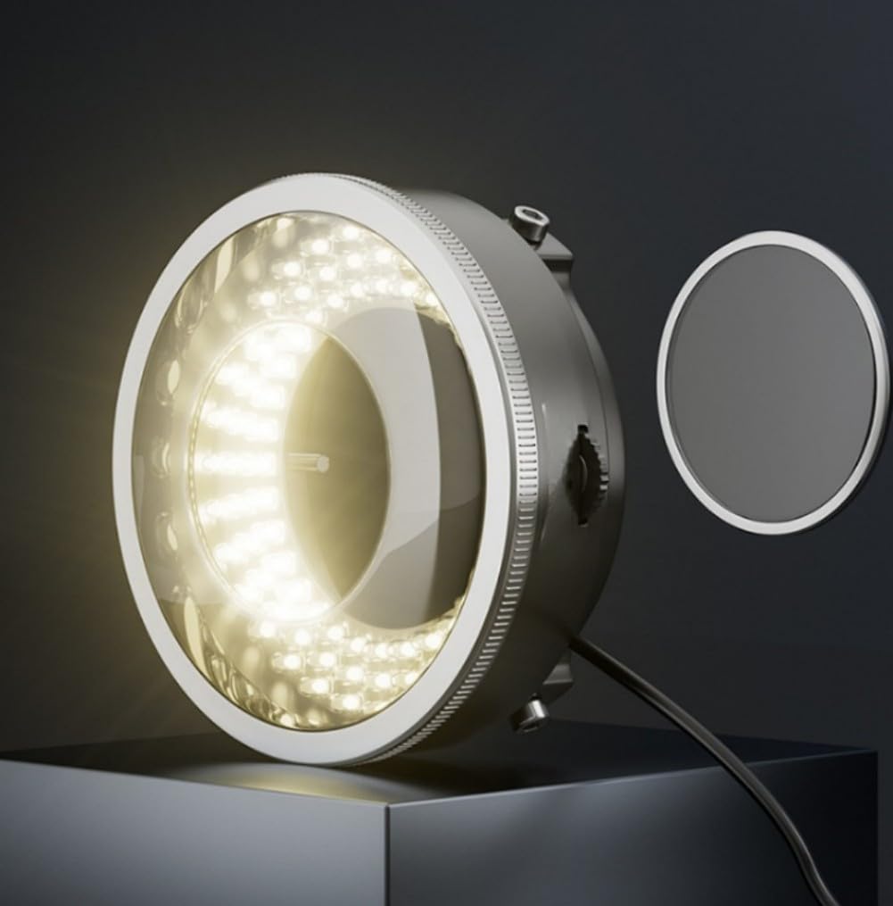 96 LED polarizzati per microscopio in metallo polarizzato 96 LED | Sistema di polarizzazione, ridotto per lucentezza, visione chiara del metallo, 96 LED, risparmio energetico