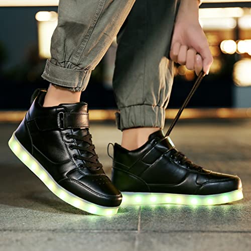 Image of JEVRITE Unisex LED Light Up High Top Sneakers - USB Charging for Women & Men - Couples Shoes