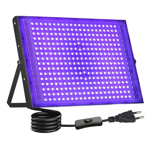 CREATESTAR Luz Negra Ultravioleta 300W, Foco de luz negra LED, Luz UV impermeable IP66 luces negras para Bar Discoteca Pinta Corporal fiesta luminosa iluminación de escenario Halloween