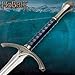 Gandalf's Glamdring Sword | The Hobbit Trilogy Replica | Stainless Steel Blade | Wooden Display Plaque | Certificate of Authenticity | 47 5/8
