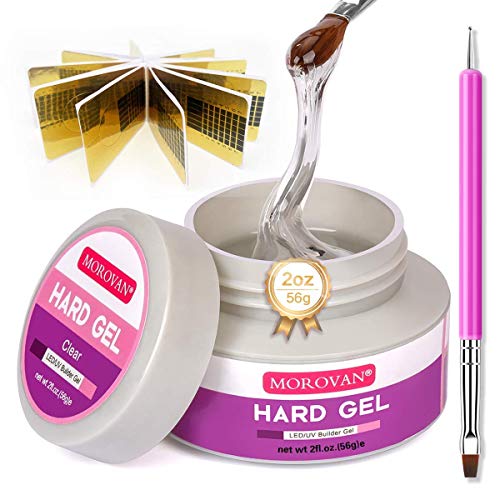 Morovan LED UV Gels Builder Gel Nail Extension Gel Nail Strengthen Acrylic Gel UV Gel Nail Art Manicure Set with Nail Forms and Dual-use Pen Nail Art Supplies