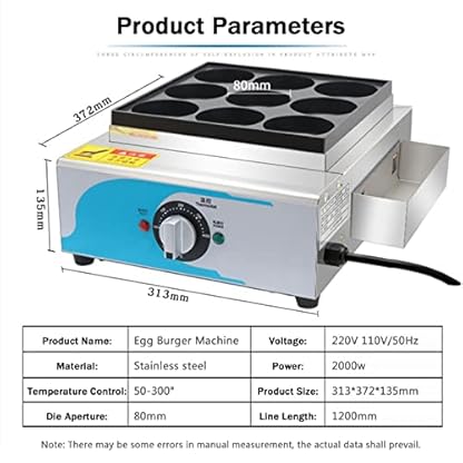 NADYE Omelette-Maker, antihaftbeschichtet, 9 Löcher, Eier-Mini-Pfannkuchen-Bratpfanne, mit leicht zu reinigender Antihaftbeschichtung und Cool-Touch-Griffen zum Kochen von Spiegeleiern, Burgern – Bild 7