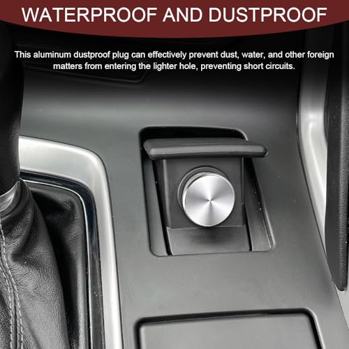 Image of Car Cigarette Lighter Plug Cover, Cigarette Lighter Covers, Aluminum Plugs Cover Car Decoration, Waterproof Dustproof Cigarette Lighter Socket Cap for SUV Truck with 12V Power Source (Silver)