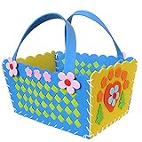 Picknickkorb Gewebte Körbe Materialpaket Kinder Handgemachtes Spiel Bunte Mini-Kunststoff-Web-aufbewahrungskörbe Blumenkorb Picknick-Taschen