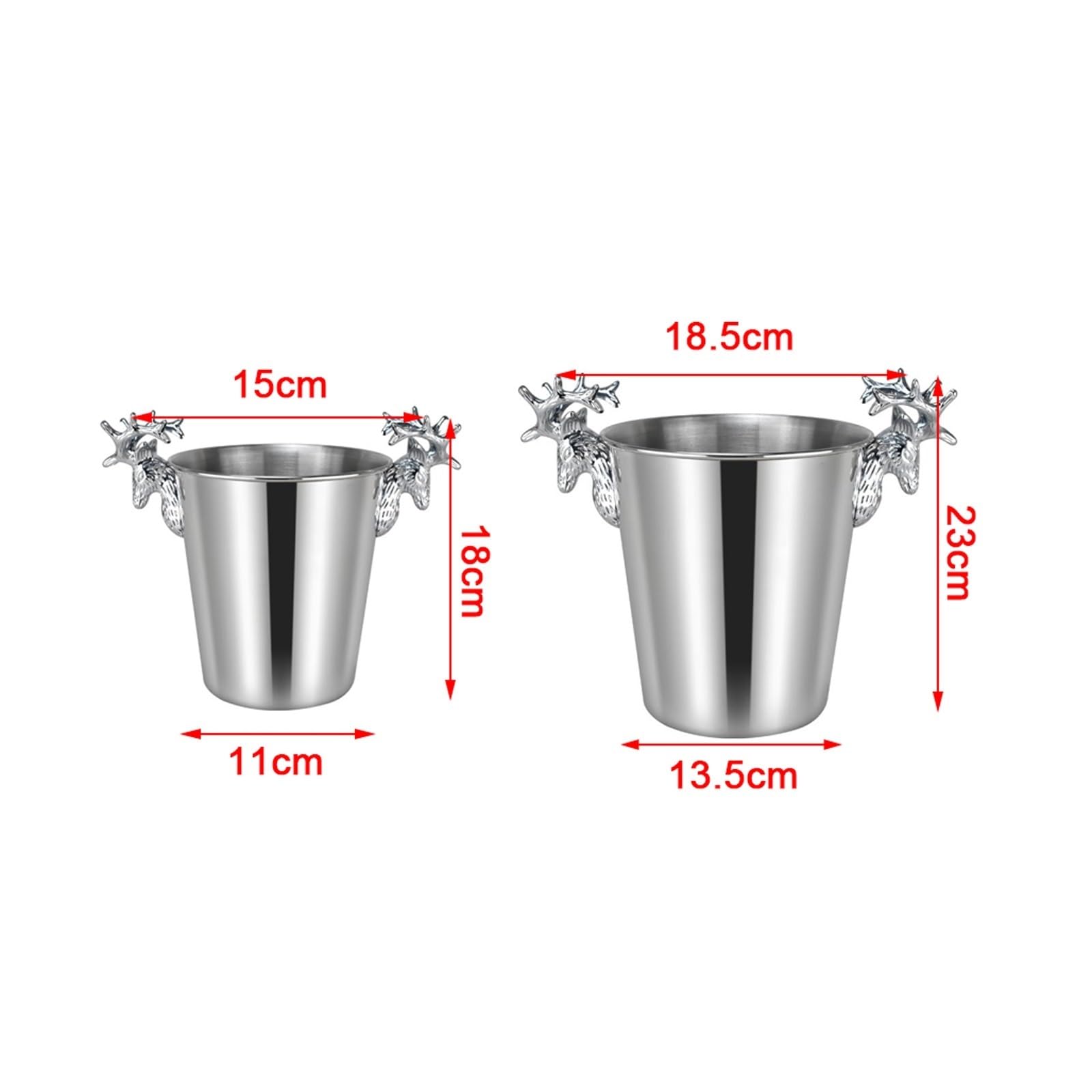 Cubeta para Hielo Cubiteras de metal de acero inoxidable plateado for fiestas, cubo de hielo aislado con asas for cerveza, vino, champán, decoración del hogar, centros de mesa, decoraciones de boda Cu