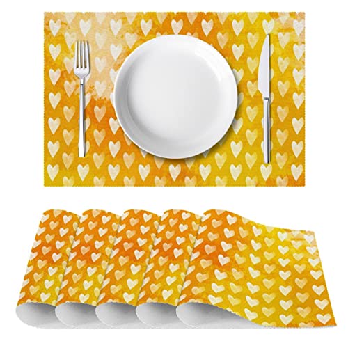 Sets de table à manger jaunes lot de 6 protection table rectangulaire - 3