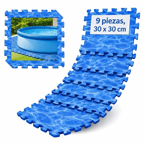 Esterilla de Goma Eva, Alfombrilla de Espuma EVA para Suelo, Suelo de Gimnasio y Fitness Formato Puzzle, Grosor 1 cm (Azul Agua, 30x30 cm)