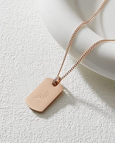 Hofoya May - Lily Of The Valley Birth Flower Necklace Charm Rose-Gold Engraved Flowers Pendant Inlaid With Zircon Necklace Birthday Christmas Day Jewelry Gifts For Women Teen Girls,Valentine's Day Gifts For Her. #TOP3