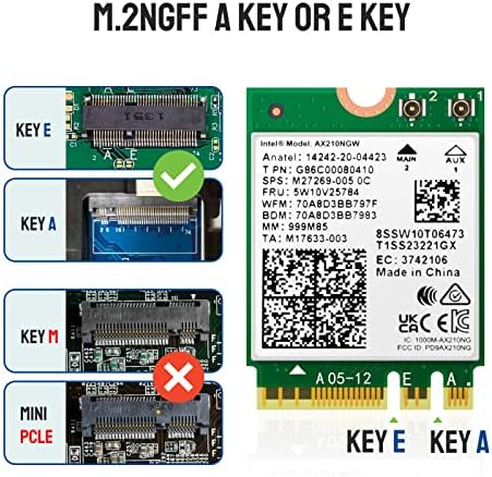 ALLONWAY AX210NGW WiFi Card, Intel Wi-Fi 6E 802.11ac/ax WiFi6 Module Expand to 6GHz MU-MIMO Tri-Band Internal Network Card with Bluetooth 5.2 for Laptop and PC, M.2/NGFF, Support Windows 10/11 64bit