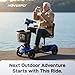 Hoverfly T4 Mobility Scooter for Seniors, Max 12.4-Mile Range & 3.7 mph, 3-Position Seat & Anti-slip Rear Wheel, Removed Battery&Quick Fold Design, Solid 9