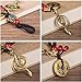 ZGLUZP Brass Chinese Zodiac Snake Statue Keychain with 5 Feng Shui Coins, 2025 Zodiac Animal Charm Lucky Snake Key Ring Home Decor