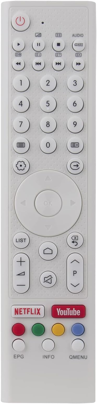 VINABTY New Remote Control Replacement fit for CHIQ TV Remote Controller With NETFLIX & YOUTUBE KEY