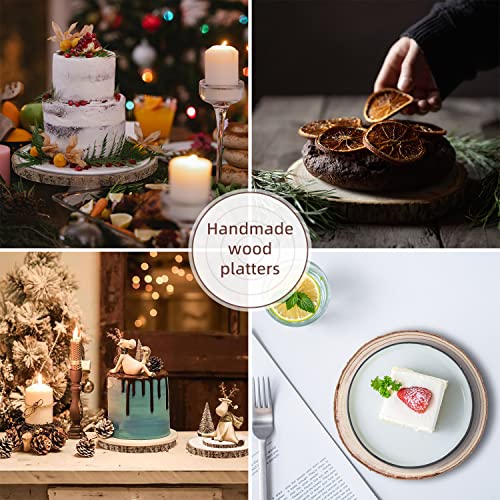 Maputune 8 Pcs 7 - 8 Inches Large Unfinished Wood Slices For Centerpieces, Natural Rustic Wooden Plate For Diy Craft, Round Wood Chips For Table Signage Painting Wedding Party Christmas Decor #TOP5