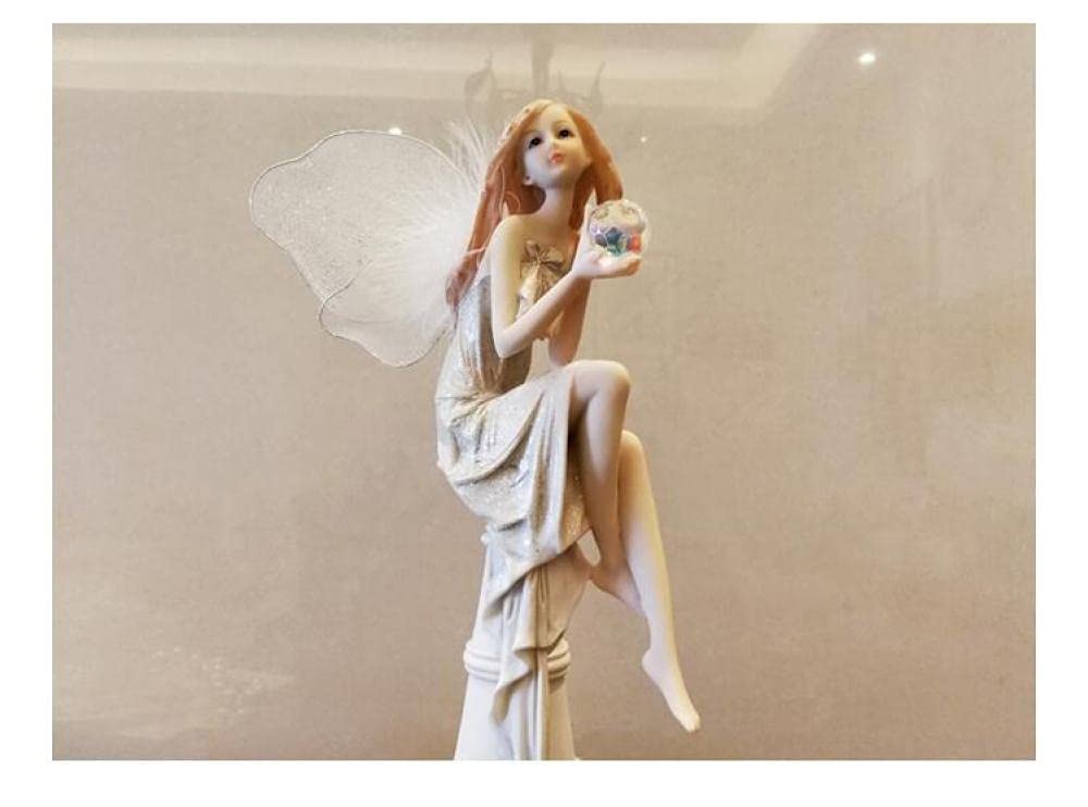 Scultura Artigianaleresina Fiore Fata Bellezza Angelo Decorazione Figurine Ragazza Carina Ornamento