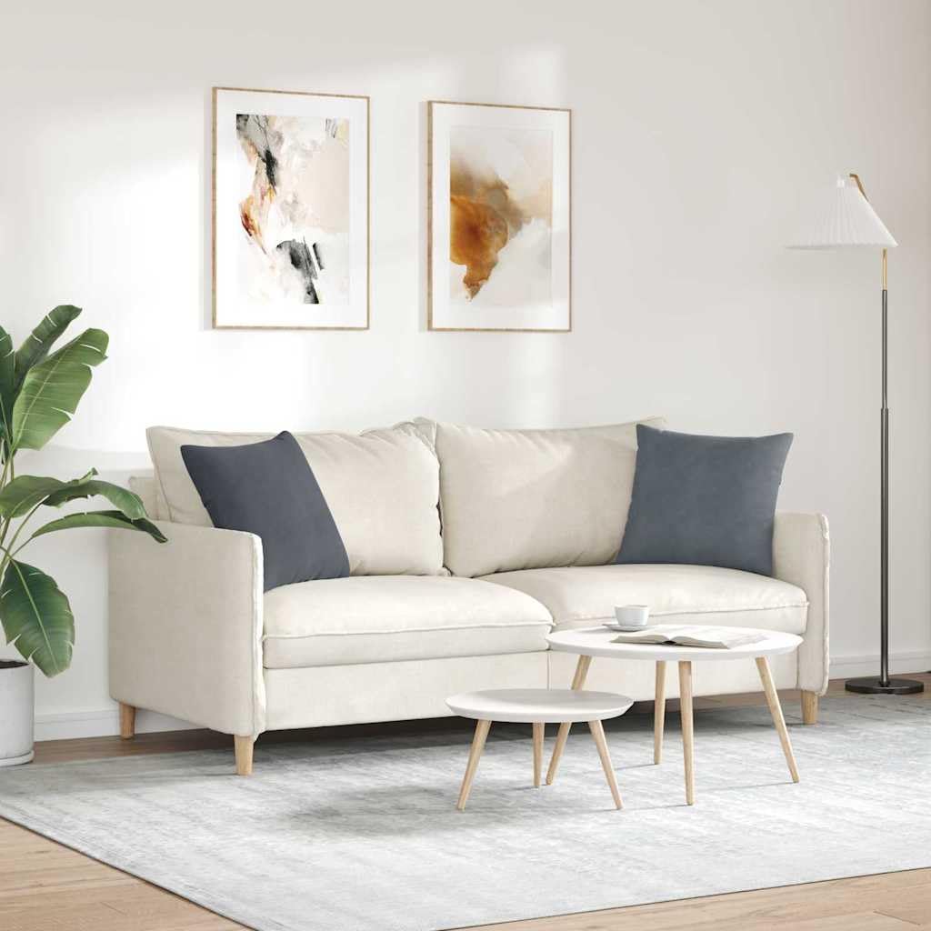 Cuscino decorativo corda 45x45 cm set 2 pezzi grigio scuro chiusura lampo imbottitura poliestere