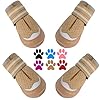 Qumy 4pcs dog shoes medium large dog boots paw protectors for summer heat protection mesh breathable nonslip dog booties for walking running hiking khaki size 6 6 26x30widthlength  urban country home decor