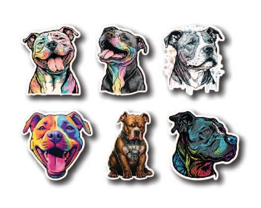 Aazon.co - Boston Terrier Dog Sticker 8 Pcs (Large Size) Vinyl Stickers Laptop Waterproof...